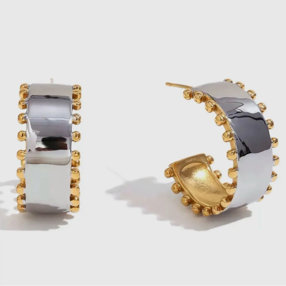 Gold and Silver waterproof Hoop Earrings